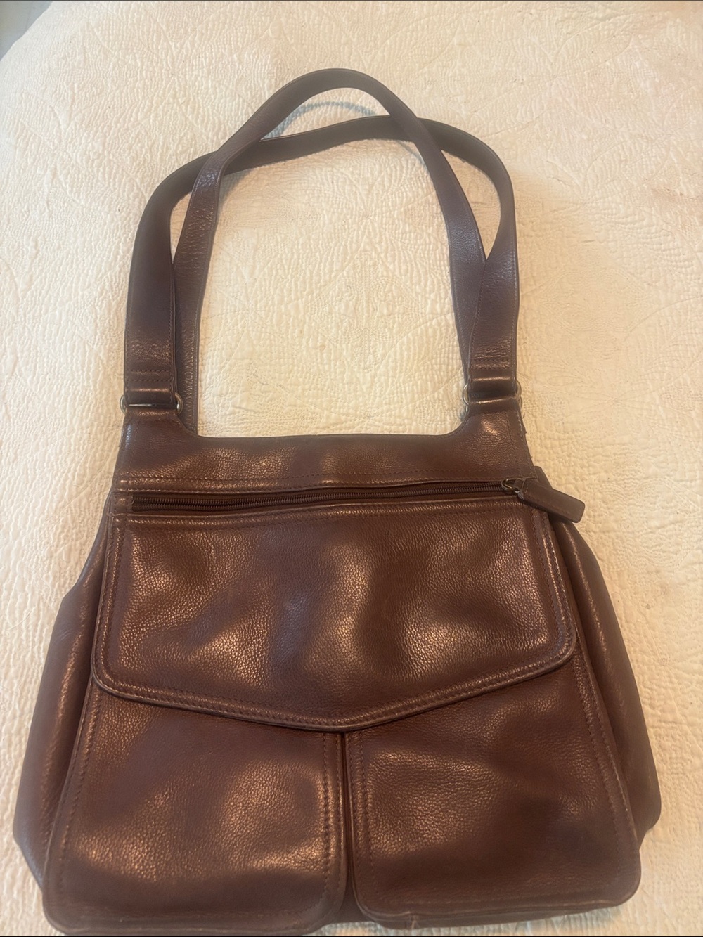 Fossil Dark Brown Leather Shoulder Bag